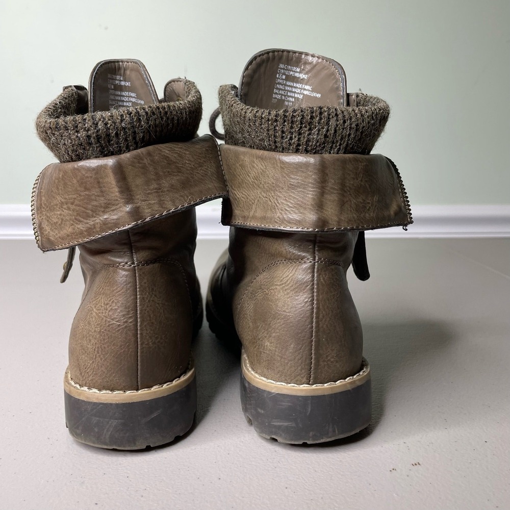 Cliffs by White Mountain Boots Sweater Ankle Cuff Lace Up Brown 6.5 Granola Camp - Picture 3 of 8